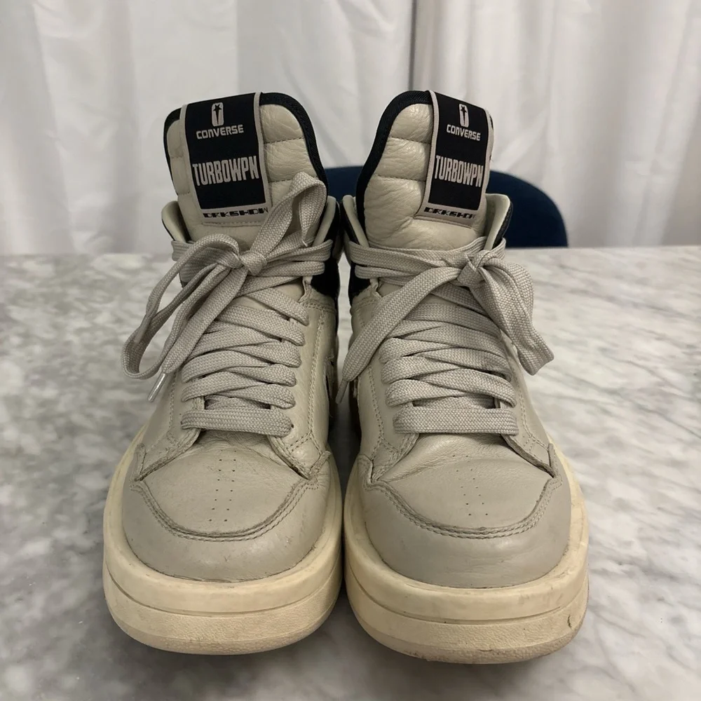 Rick Owens DRKSHDW x converse Black and Cream High-Top Sneakers Retro Design - Picture 2 of 4